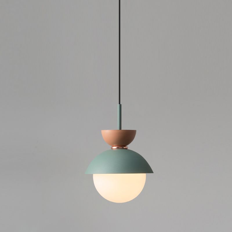 Round Shape Metal Hanging Light Nordic Macarons Style 1 Light Hanging Mounted Lights