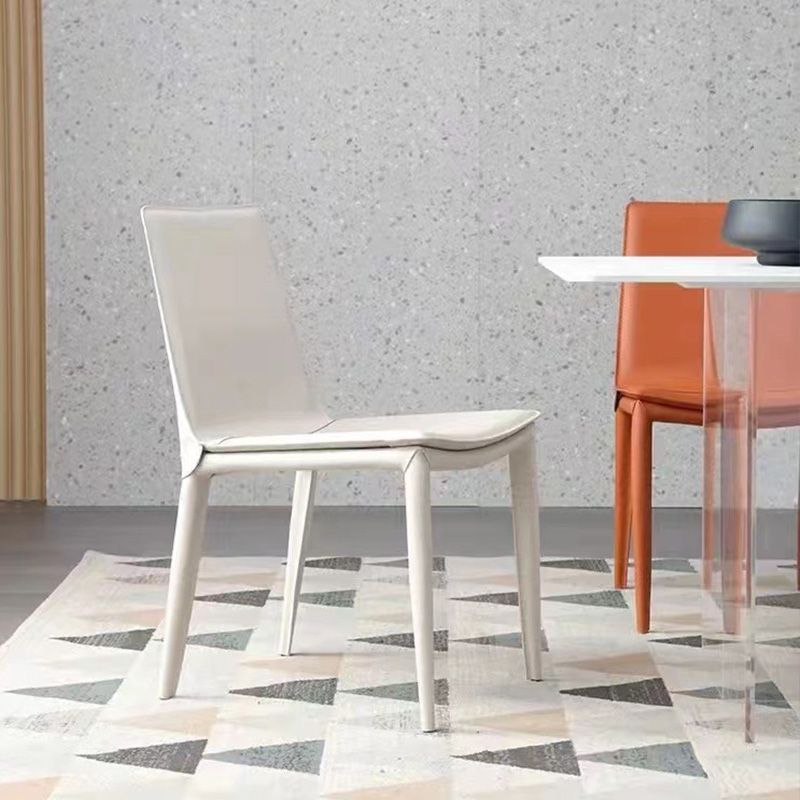 Contemporary Style Dining Chairs Armless Dining Chairs with Metal Legs for Home