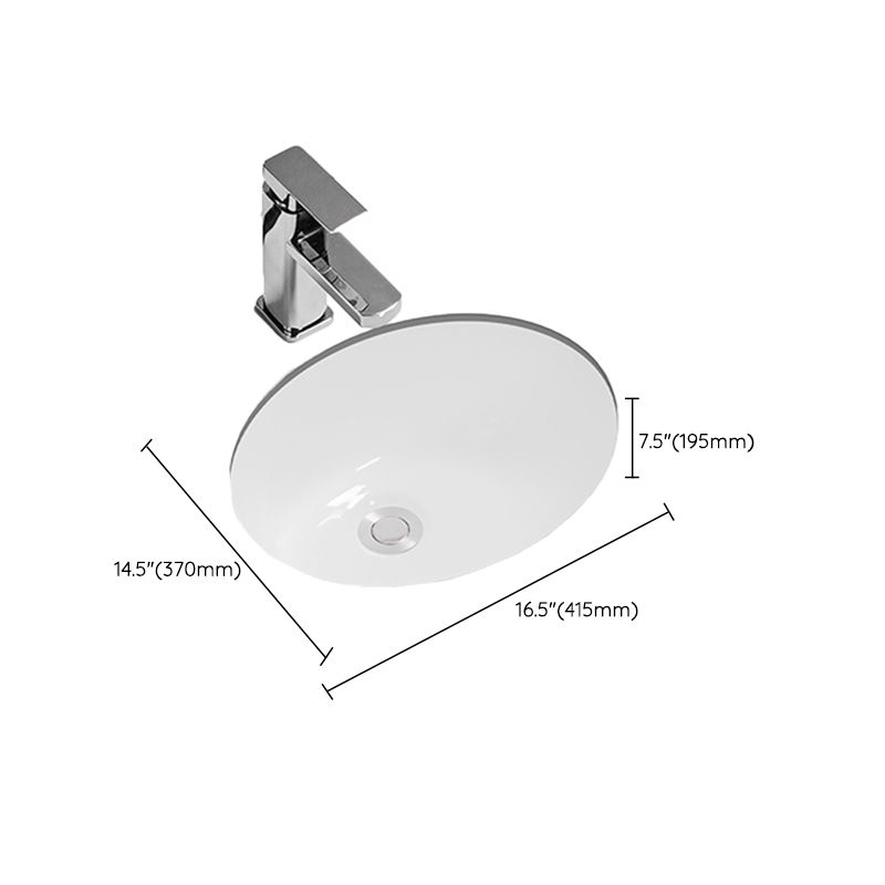 Modern Oval Wash Stand Ceramic Metal Undermount Bathroom Sink