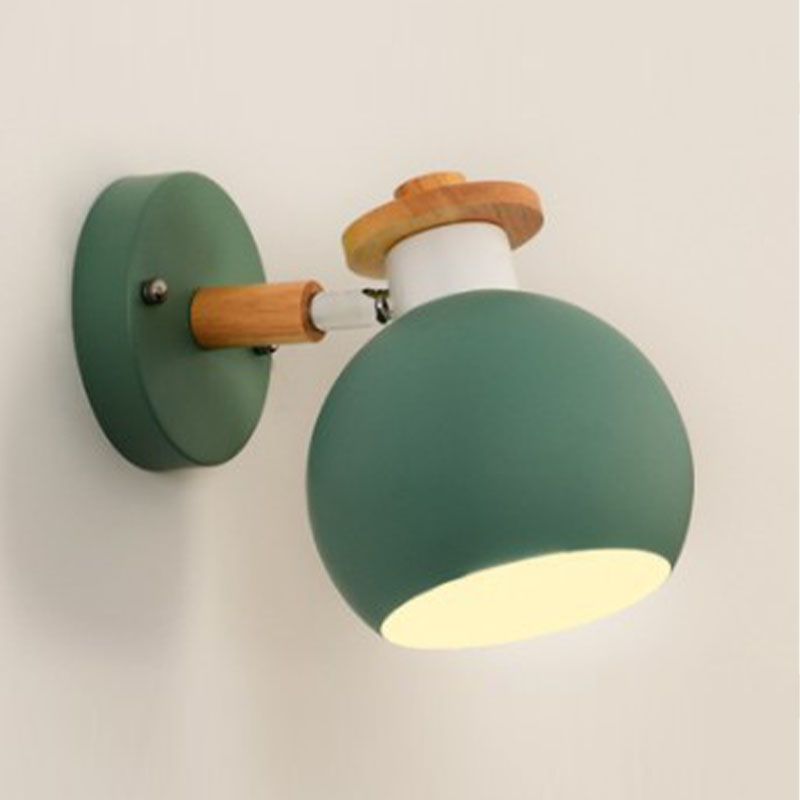 Illuminazione a parete rotonda in stile moderno in stile moderno 1 lampada montata a parete per la testa