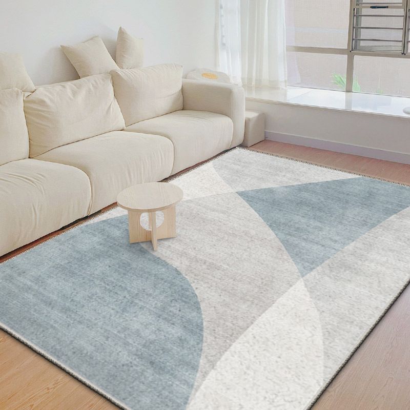 Beige Casual Rug Polyester Line Area Rug Stain Resistant Rug for Living Room