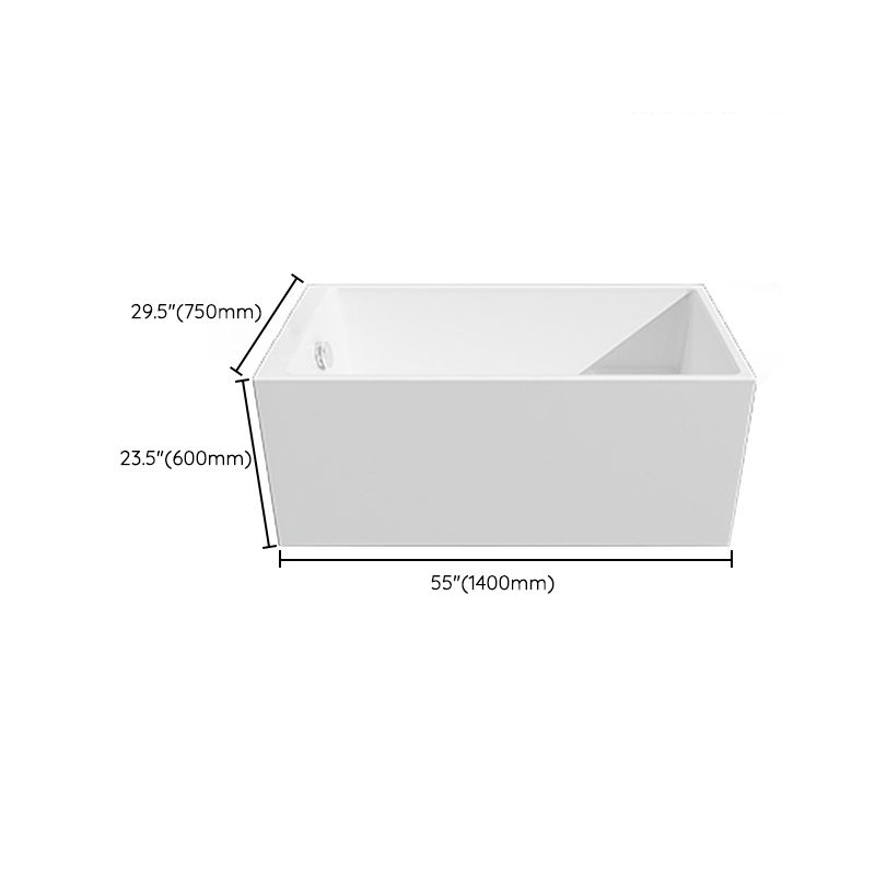 Soaking Bathtub Antique Finish Rectangular Back to Wall Bath Tub