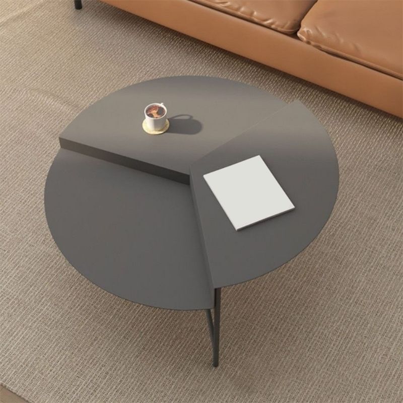 Geometric Metal Coffee Table Dia 27.6" 3 Legs Cocktail Table