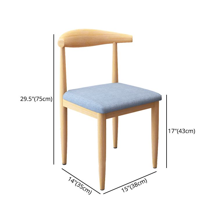 Contemporary Style Metal Chair Set Kitchen Dining Open Back Side Chairs