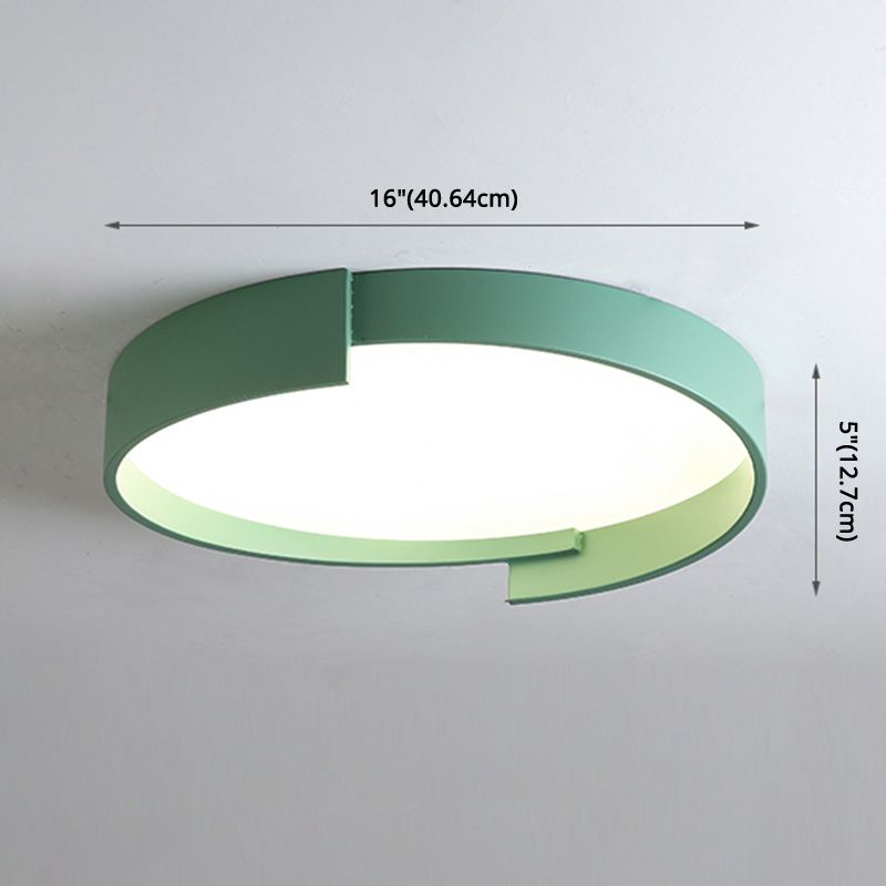 Macaroon Style LED Flush Mount Ceiling Light Northern Europe Simplicity Bedroom Lamp with Frosted Acrylic Lampshade