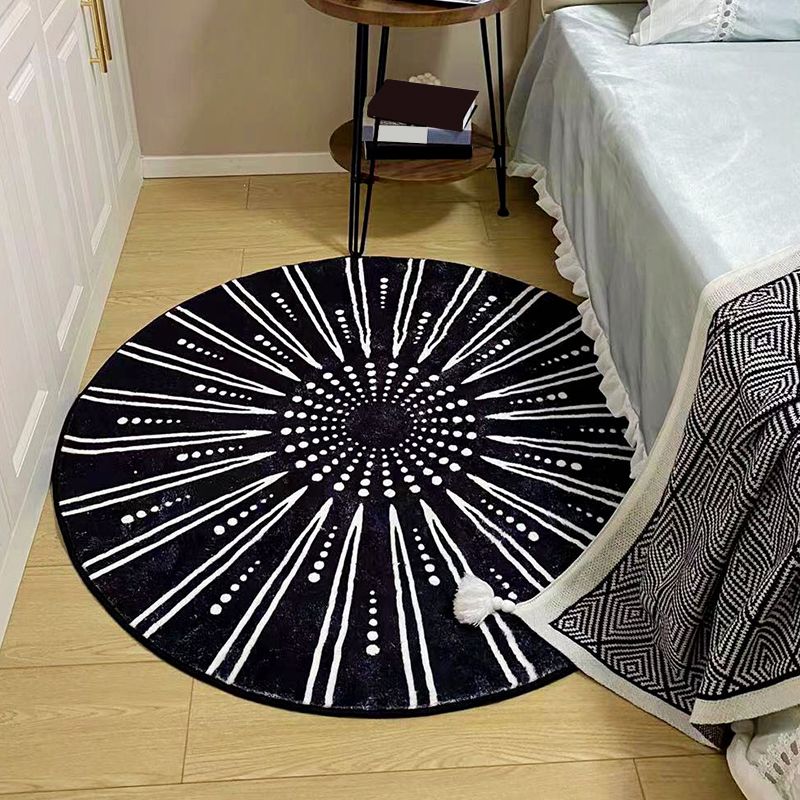 Indoor Rug Beige Polyester Area Rug Stain Resistant Rug for Bedroom