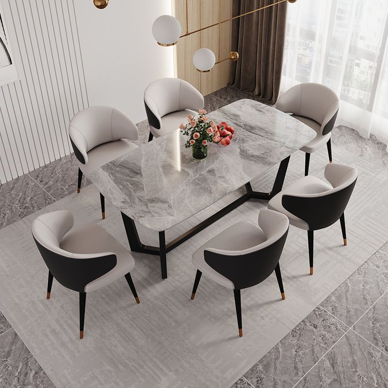 Modern 1/5/6/7 Pieces Dining Set Rectangle Stone Dining Table for Dining Room Cafe