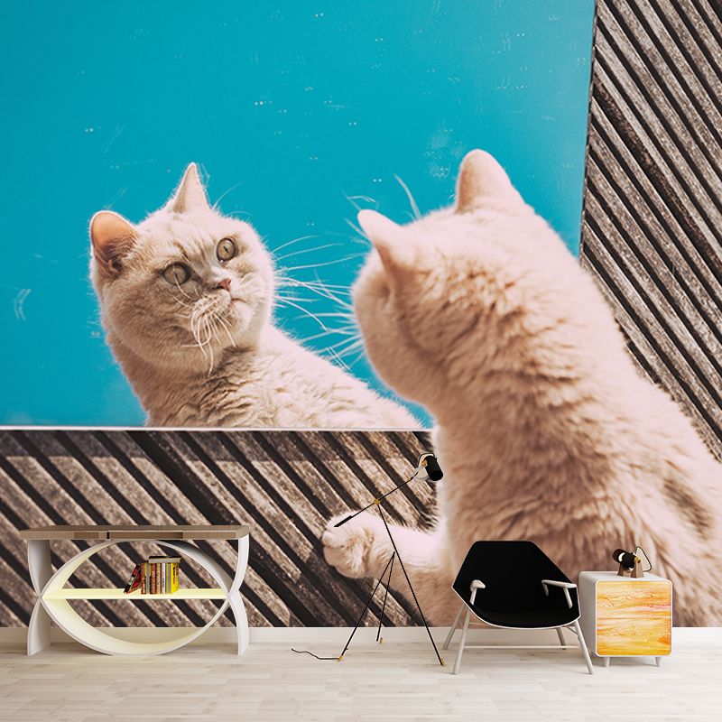Decorative Photography Mural Wallpaper Cute Cats Indoor Wall Mural