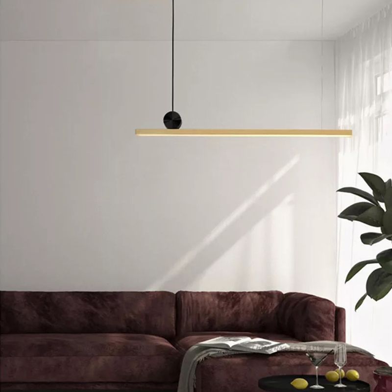 LED Island Light Gold Island Hanging Light with Acrylic Shade for Dining Room