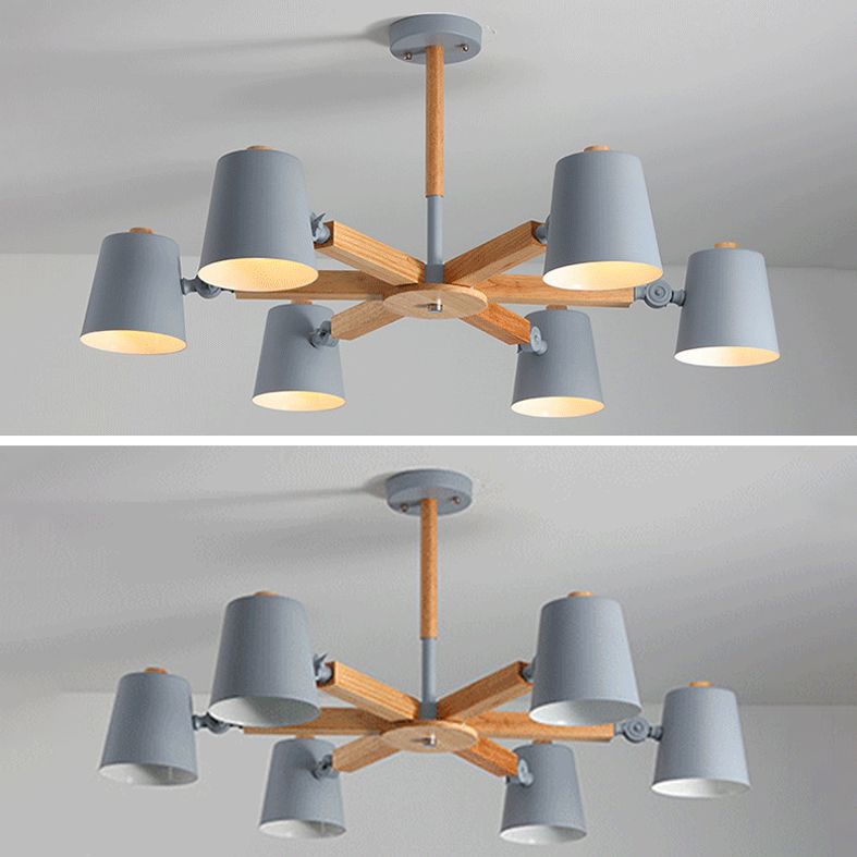 Conische kroonluchterlamp Moderne metalen hanglamp voor woonkamer