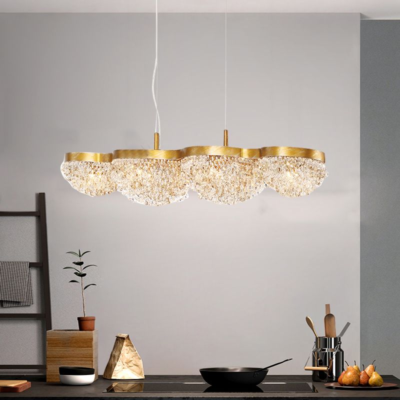Contemporary Style Dome Island Lighting Ideas Crystal 4 Light Island Lights