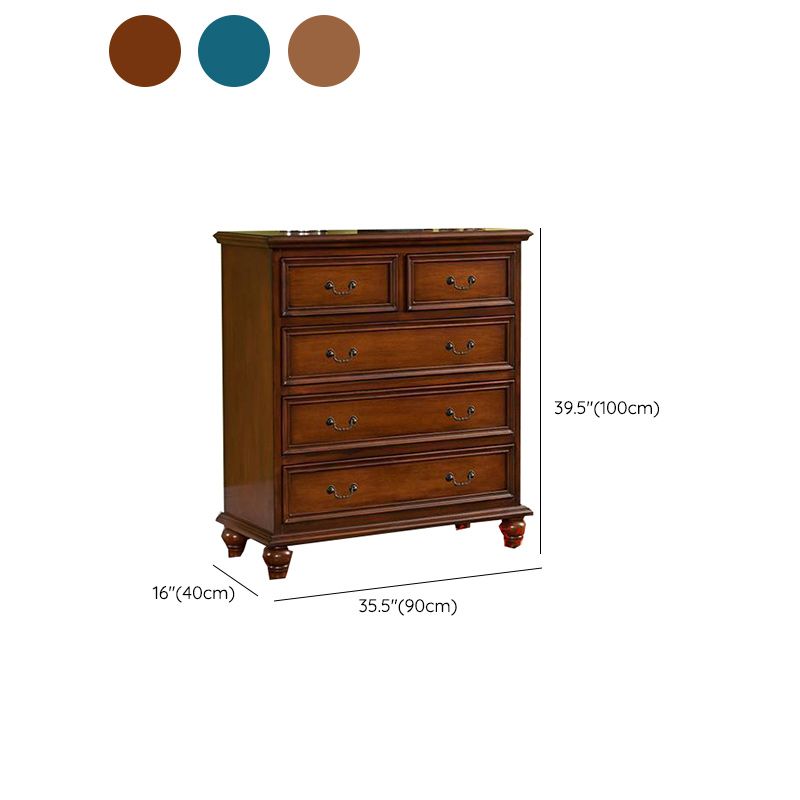 Classic Glam Storage Chest Solid Wood Storage Chest Dresser with 5 Drawers