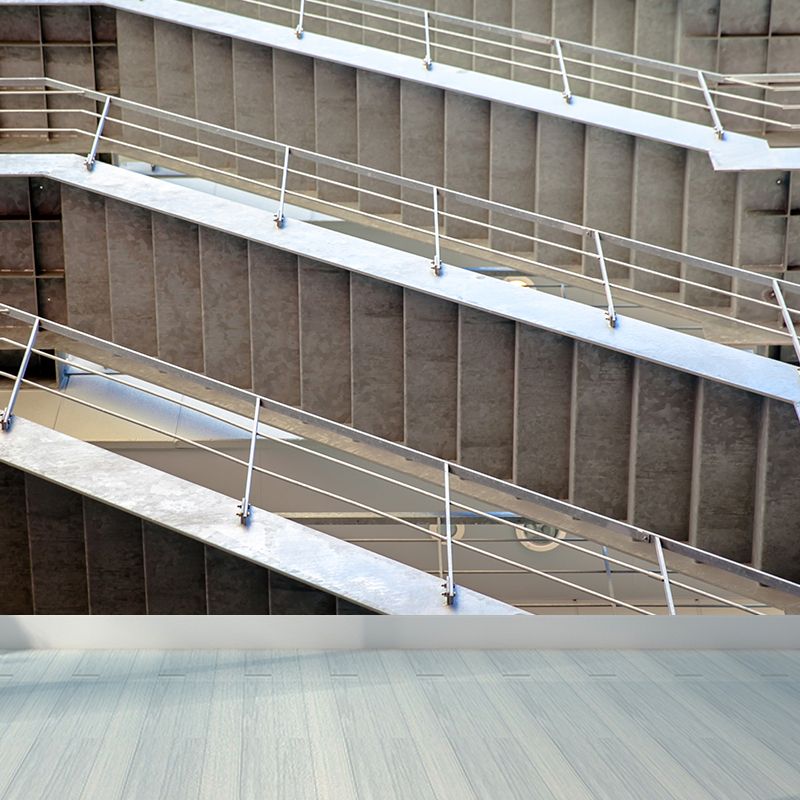 Modern Slide Staircase Mural Wallpaper Non-Woven Washable Grey Wall Covering for Bedroom