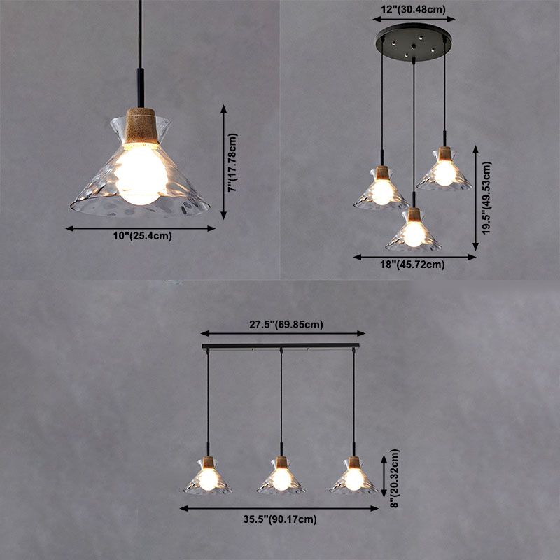 Contemporary Ceiling Hanging Light Fixture with Glass Shade for Sitting Room