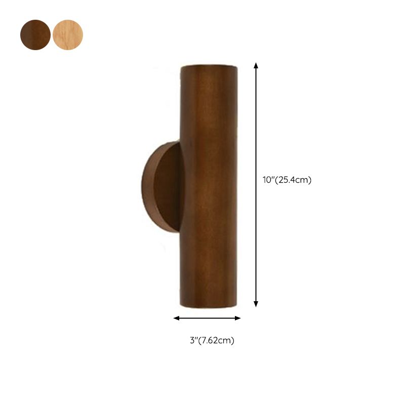 Contemporary Wood Wall Light Cylinder Lighting for Living Room
