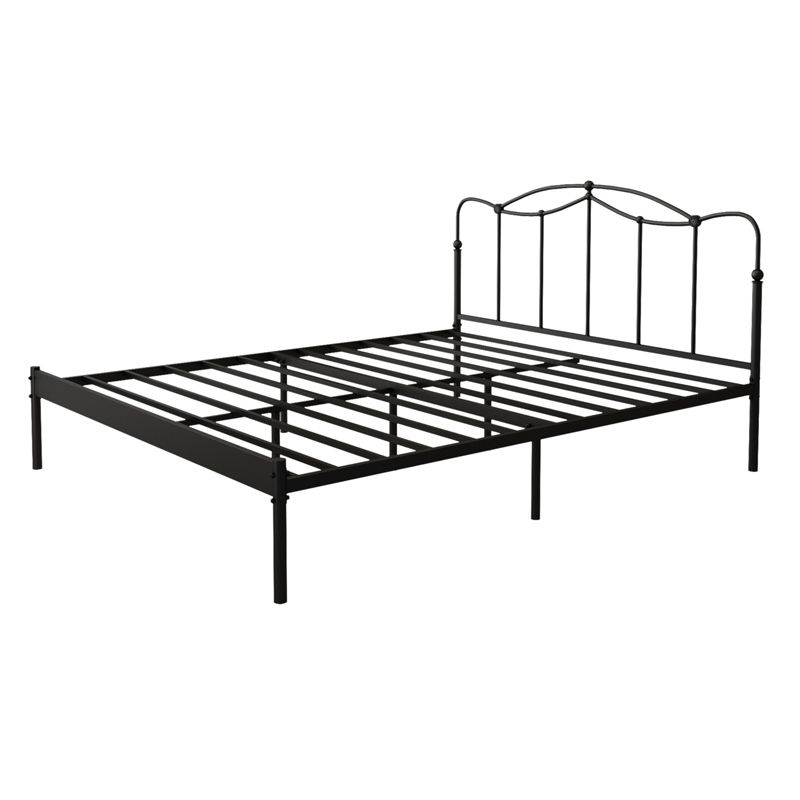 Slat Bed Adjustable Height with Open-Frame Camelback Headboard
