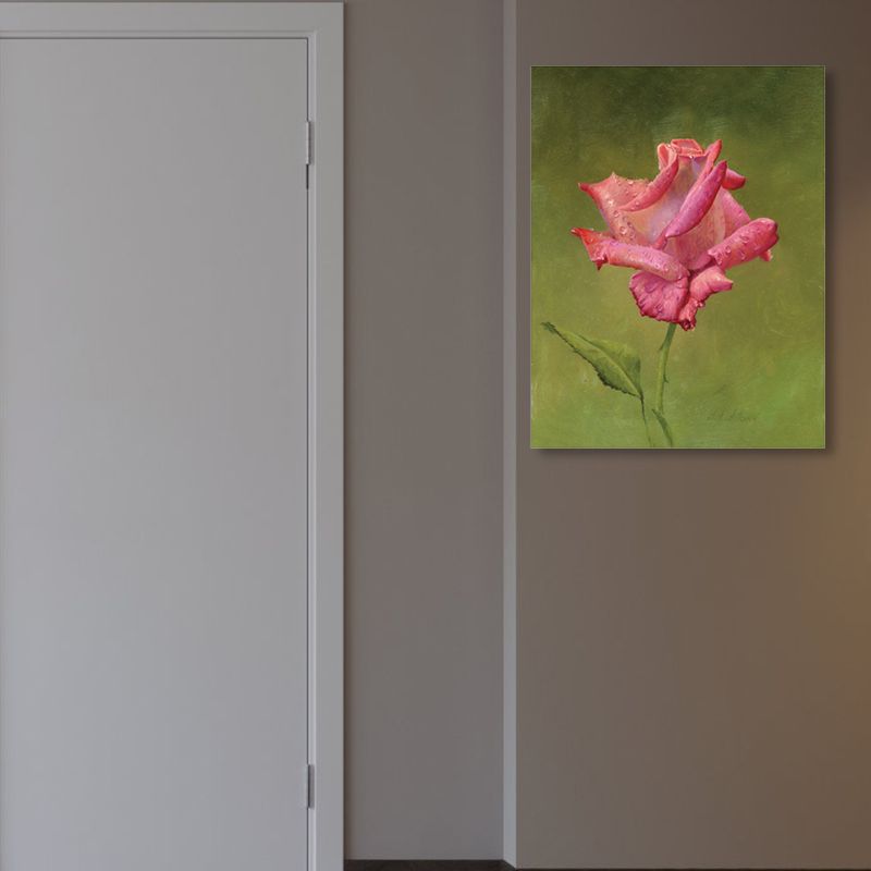 Flower Blossom Canvas Print Textured Countryside Living Room Wall Art in Soft Color