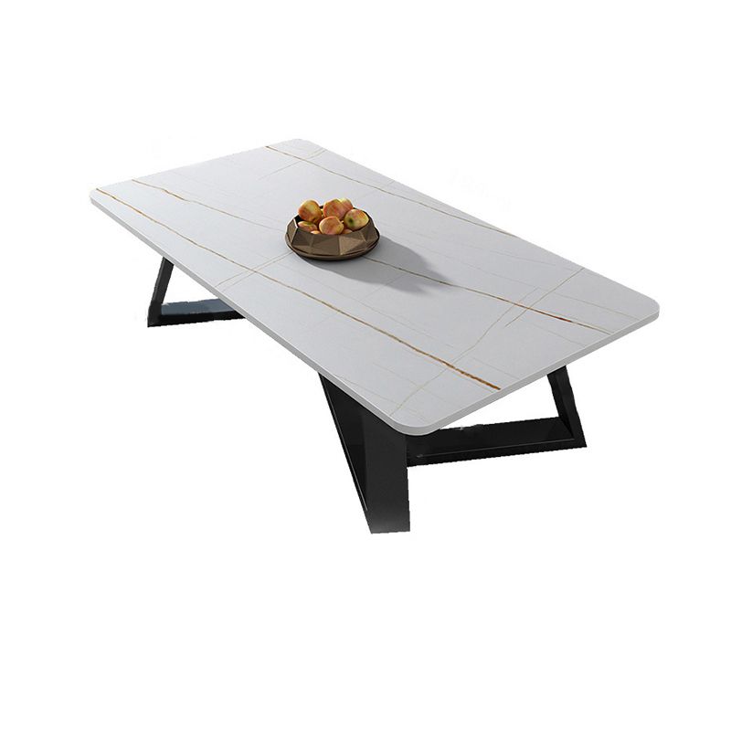 Marble Sled Coffee Table Modern Style Rectangular Cocktail Table