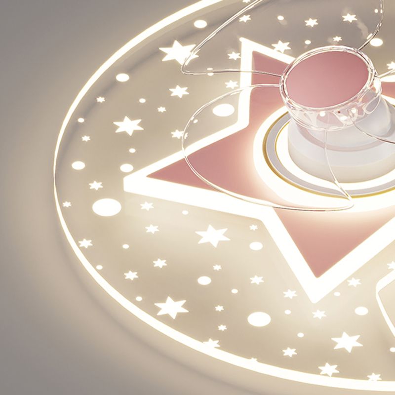 Metal Forma unica ventilatori per bambini in stile per bambini Multi-Lights Aibello del ventilatore a soffitto