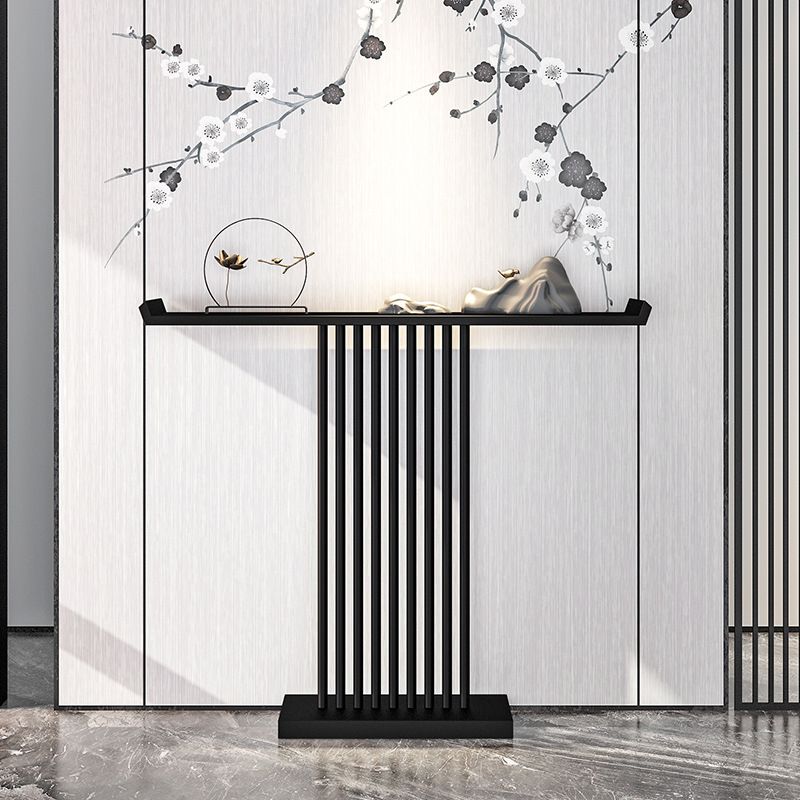 31.5-inch Tall Modern Console Table Iron Accent Table with Shelf