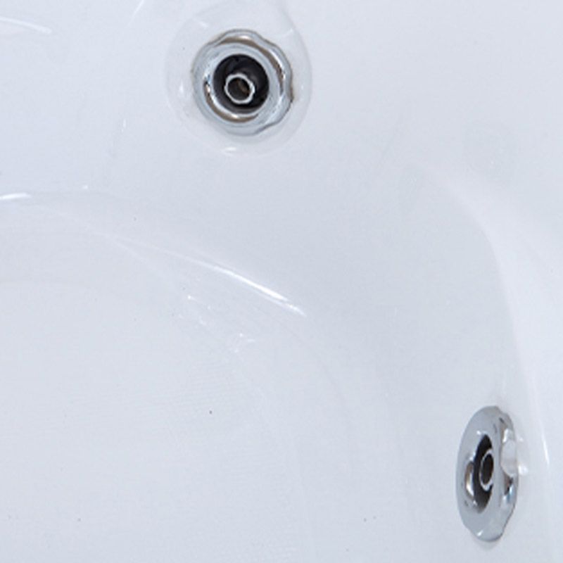Contemporary Acrylic Corner Bath Tub White Tub with Internal Drain
