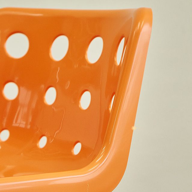 Contemporary Style Armless Chair Plastic Dining Chair with Metal Legs