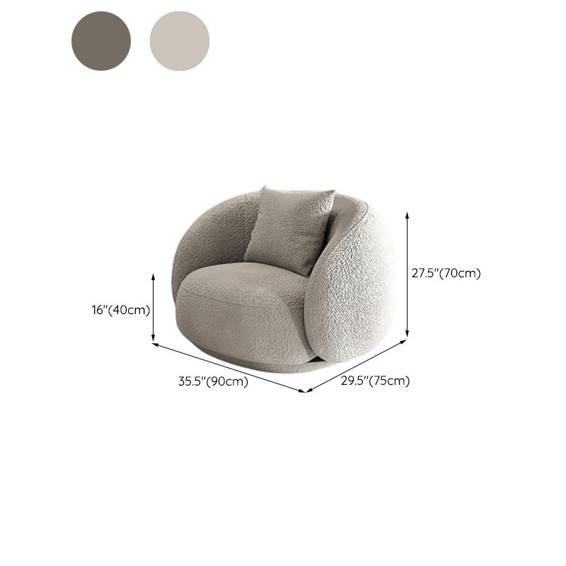 Scandinavian Fabric Cushions Tuxedo Arm Living Room Curved Settee