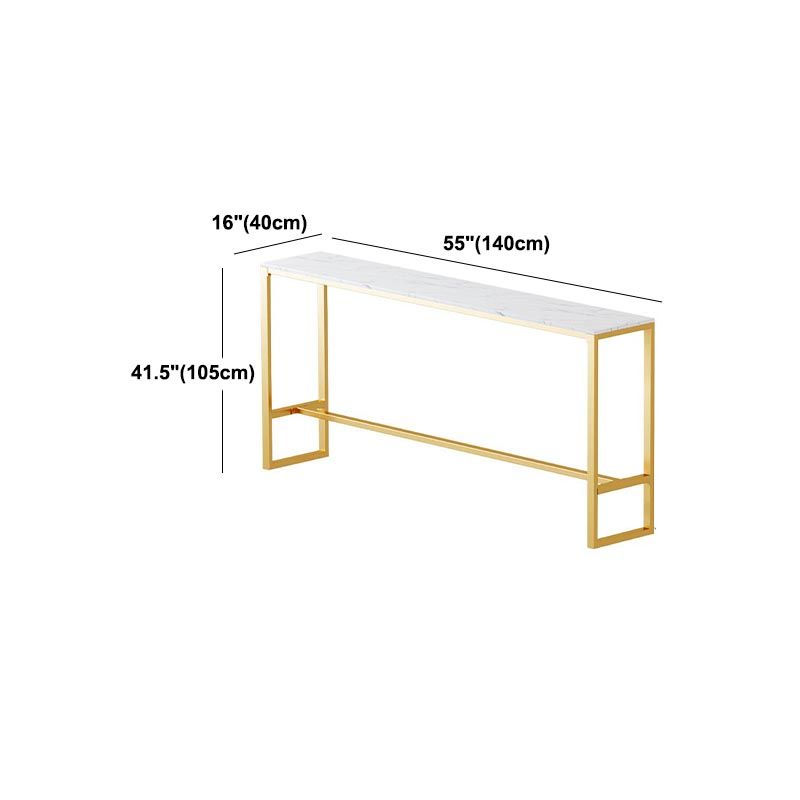 Glam Style Bar Table Gold Pedestal Pub Table for Living Room