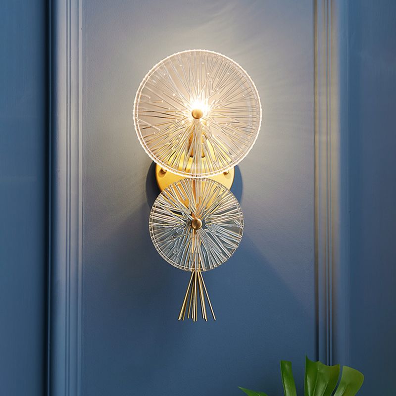 Double Circle Shade Wall Lighting Postmodern Style Glass 1 Lights Sconce Lamp