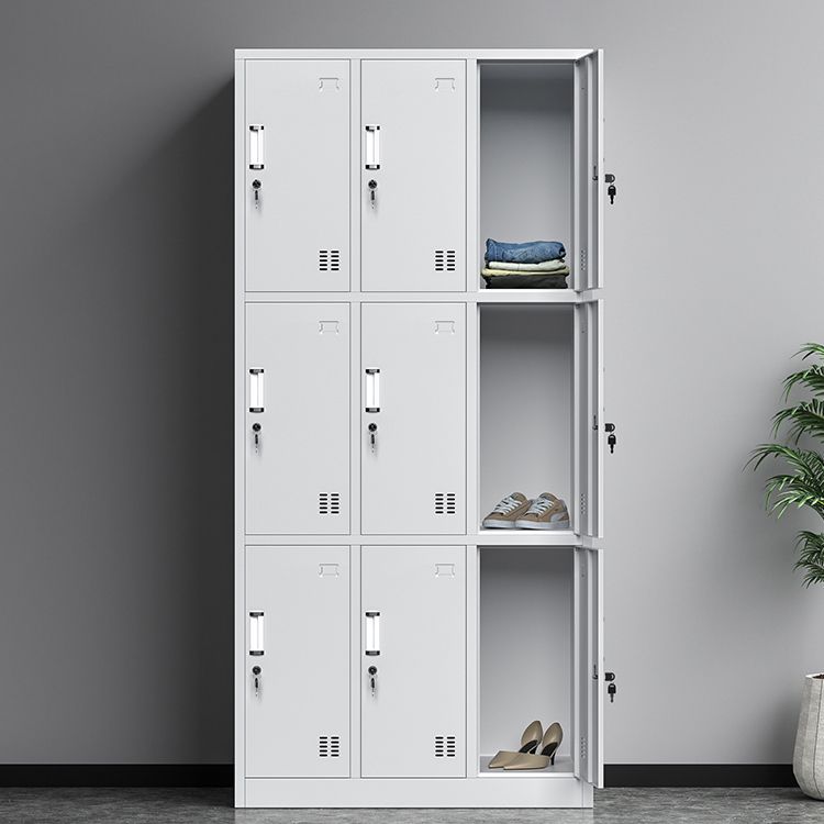 White Steel Wardrobe Cabinet Contemporary Hinged Wardrobe Closet