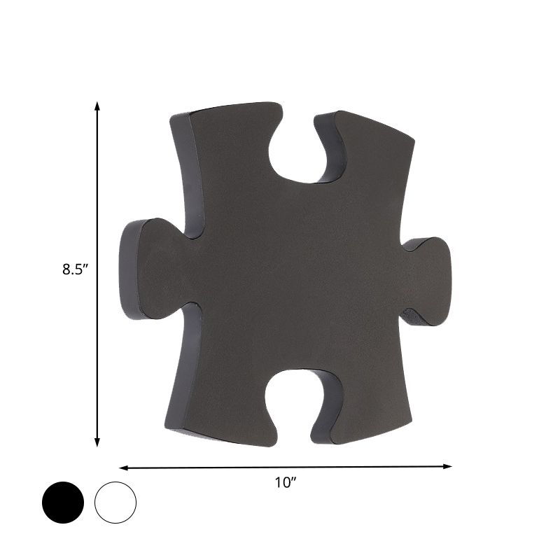 Acrylic Jigsaw Puzzle Wall Sconce Nordic LED Wall Mount Lighting in White/Black for Living Room, White/Warm Light