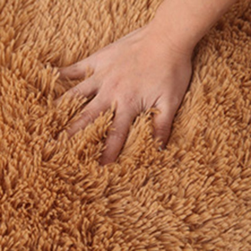 White Solid Color Area Rug Polyester Casual Carpet Shad Rug for Living Room