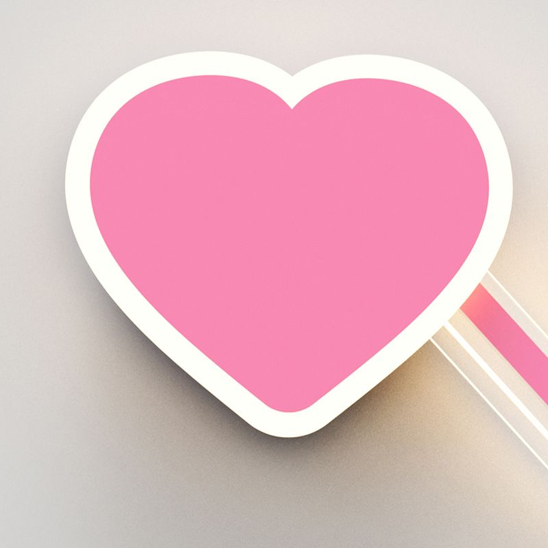 Nordic Style Iron Wall Light Heart Shape Wall Lamp for Children's Room