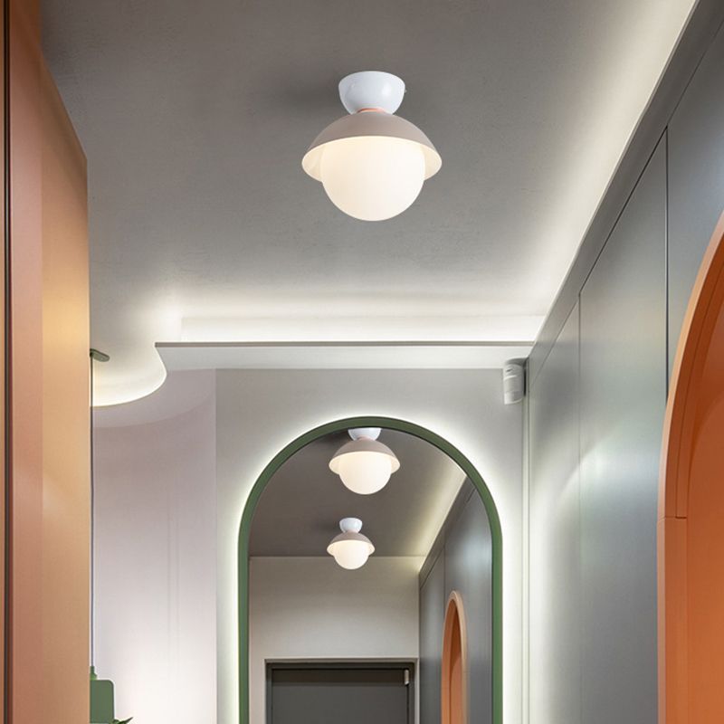 Lámpara de techo LED nórdica acrílica de una luz con montaje semi empotrado para dormitorio infantil