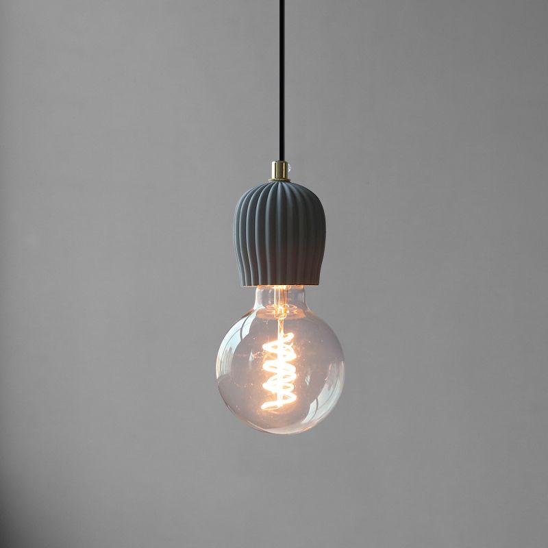 Mini-luminaire pendentif créatif nordique ciment monomoteur de bulbe bleu lumière suspendue pour le café