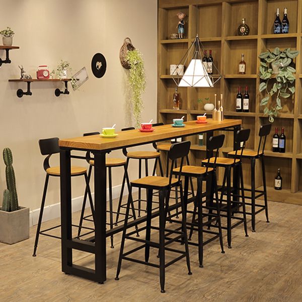 Industrial Footrest Table and Stool Set 1/2/9 Pieces Coffee Shop Bar Table Set