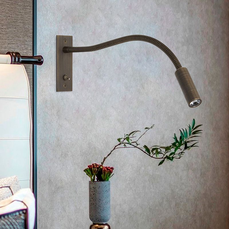 Modern Simple Metal Wall Light Cylinder Shape Adjustable LED Wall Lamp for Bedroom