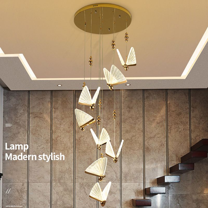 Acrylbutterfly -Anhänger hell, luxuriöse Deckenlichter für Schlafzimmer