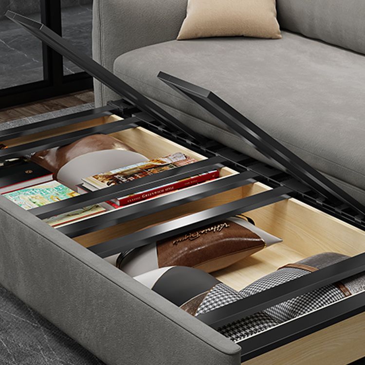 Grey Cushion Back Futon Foldable Pillow Included Sleeper Sofa