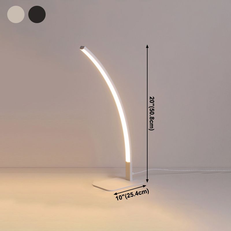Linear Table Lamps Contemporary Metal Night Table Lamps with Acrylic Shade for Study Room