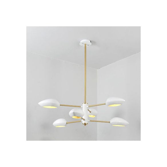 Ellipse Dining Room Hanging Light Contemporary Metal 5/6/8 Lumières Lumière de lustre noir / blanc