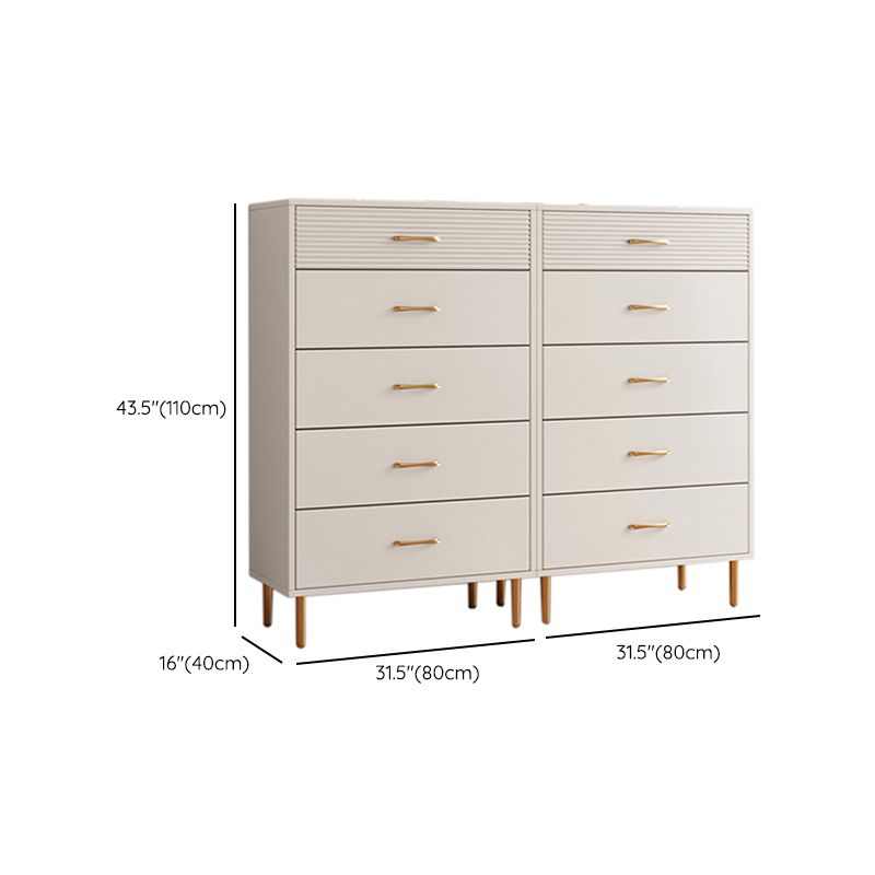 Contemporary Bar Pulls Accent Chest Straight Legs White Accent Chest with Drawer