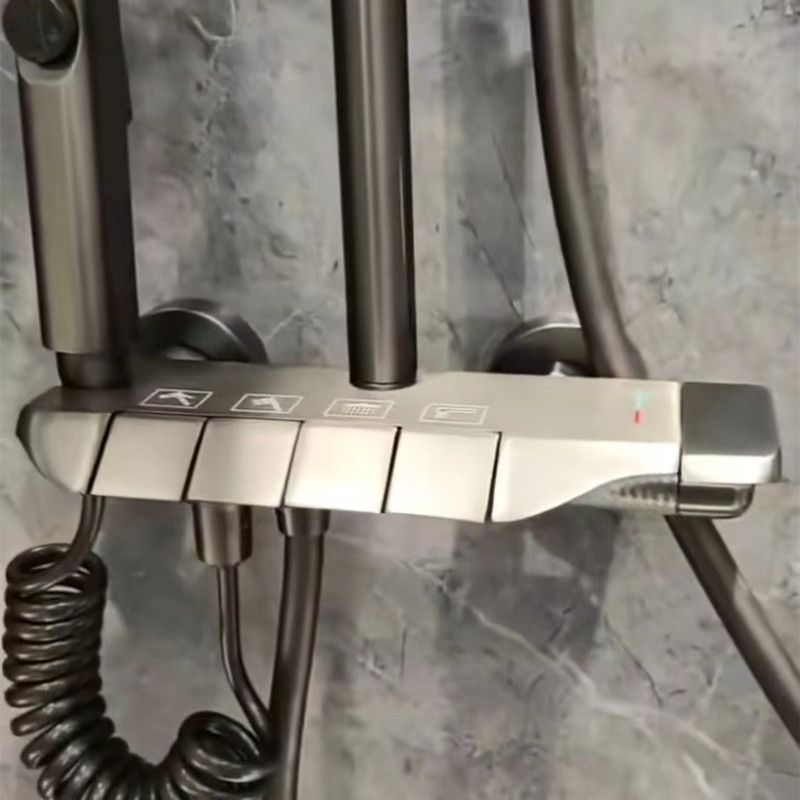 Bathroom Shower System Square Handheld Shower Head Wall Mounted Shower Trim