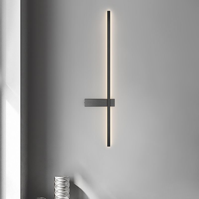 Linear Shape Metal Wall Light Modern Style 1 Light Wall Mount Light
