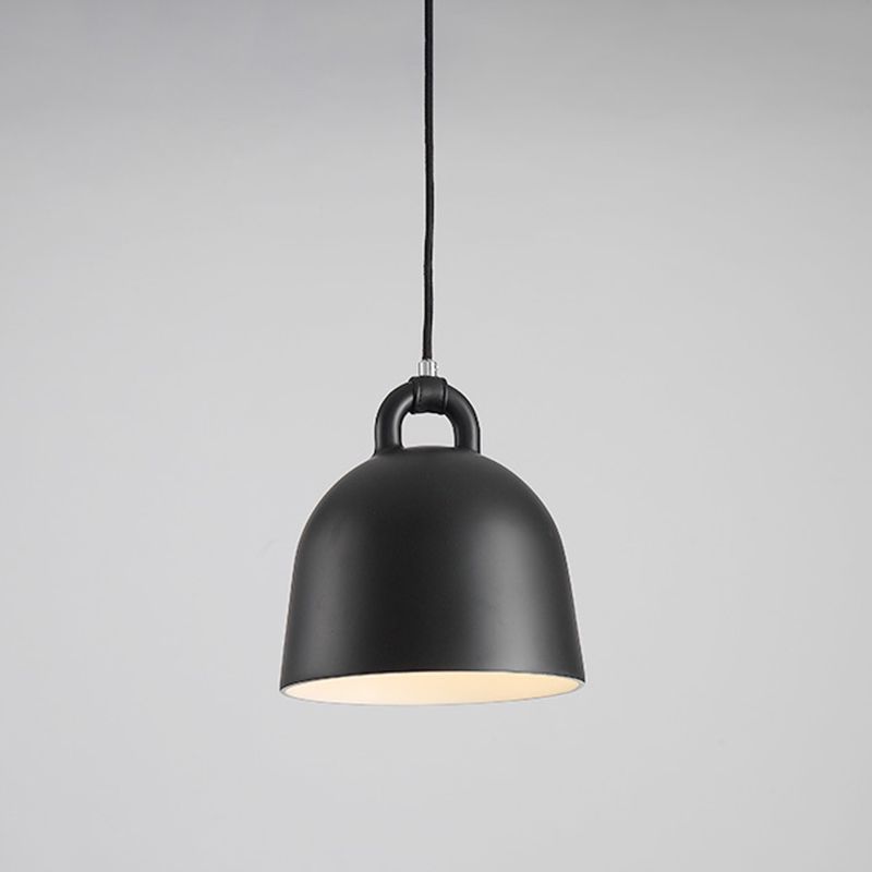 Domed Pendant Lamp Contemporary Metal 1 Light Black Suspension Lighting for Dining Room