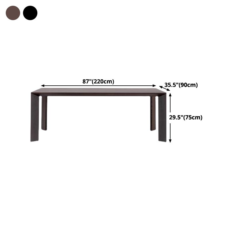 Modern Pine Wood Table for Restaurant Rectangle Black Dining Table with 4 Legs