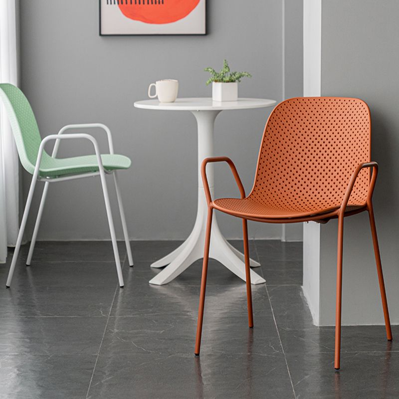 Contemporary Indoor/ Outdoor Chair Metal Dining Armchair Side Chair