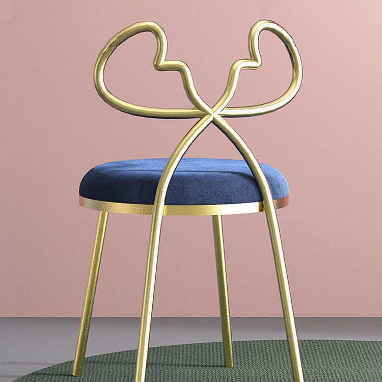 Velvet Armless Dining Chairs Nordic Design Open Back Dining Side Chair