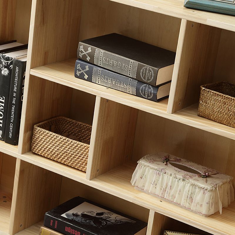 Modern Style Standard Bookcase Wooden Closed Back Bookshelf for Home Office