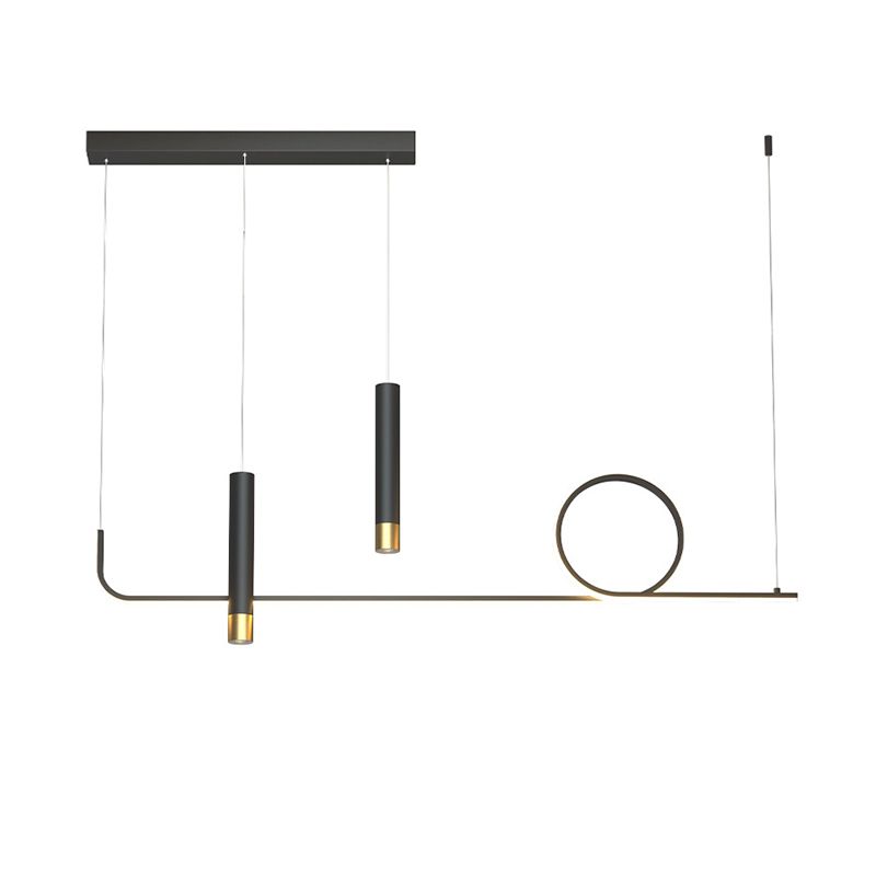 Silica Gel Linear LED Island Light in Modern Concise Style Aluminium Pendant Light for Dining Room